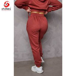 New Stylish Custom Logo Tracksuit Crop Hoodies Sweat Suit 2 Pieces <b>Set</b> Tracksuits for Women - Product Image 5