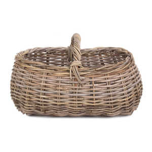 Cesta de compras de ratán gris Cesta de mercado elegante para un transporte conveniente - Product Image 1