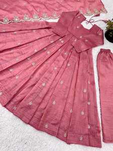 Conjunto de Anarkali Kurti & Dupatta listo para usar Estilo indio pakistaní con bordado de secuencia Costura completa para fiesta - Product Image 2