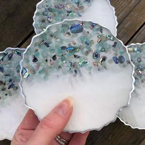 Sous-verres en résine de luxe faits à la main personnalisables tampons carrés de couleur pour ensemble de table de tapis de cuisine meilleur prix - Product Image 2