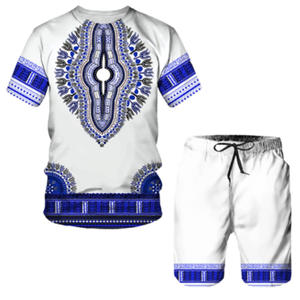 Summer 3D African Print Casual Men Shorts Suits Couple Outfits Vintage Style <b>Hip</b> Hop T Shirts +Shorts Male's Tracksuit Set - Product Image 5