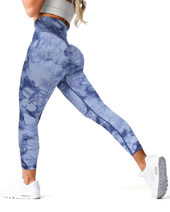 Offre Spéciale femmes taille haute pantalons de Yoga Slim Scrunch bout à bout séchage rapide respirant Fitness Leggings-fait Spandex cravate teinture pêche hanche - Product Image 5