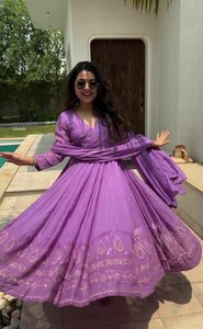 Launching New Georgette Silk Salwar with Embroidered Traditional Print Party Wear <b>Indian</b> & <b>Pakistani</b> <b>Clothing</b> 2024 Collection - Product Image 4