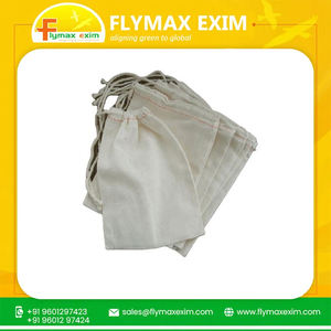 Bolsa con cordón de algodón personalizada Bolsa de compras sostenible elegante de lujo con logotipo cuidadosamente elaborado para la venta - Product Image 2