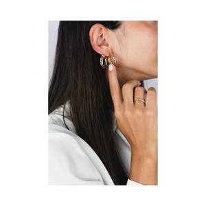 Pendientes de Aro de 10 mm Hechos en Italia para Mujer, de Alta Calidad, Chapados en Oro de 18 Quilates, Plata de Ley 925, Venta al por Mayor - Product Image 3