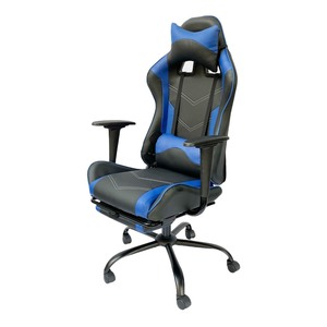 GC68022 Dark <b>Blue</b> Reclining Gaming Chair Footrest 7188 Lift Style PU Leather <b>Material</b> Extendable Adjustable Height Chinese - Product Image 2