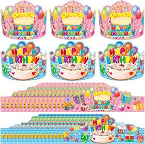 Couronnes d'anniversaire pour enfants pour la classe, chapeaux d'anniversaire ajustables et mignons, couronnes d'anniversaire en papier colorées pour enfants - Product Image 5