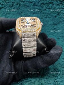 Customized size and hip hop style stainless steel unique design <b>watch</b> for men crafted with moissanite diamond with VVS clarity - Product Image 3