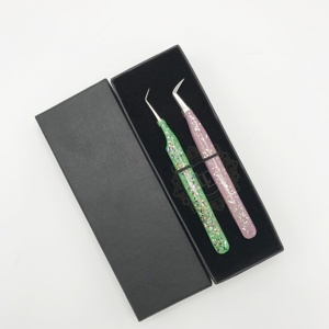 Pince à épiler en silicone multi-paillettes de haute qualité à pointe argentée testée à la main boîte à cartes emballage pince à cils - Product Image 4