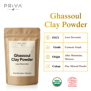 Arcilla Ghassoul Pura a Granel, Arcilla Volcánica Marroquí Orgánica, Stevensita Blanca, Roja y Verde, Certificación Ecocert, Venta al por Mayor, Grado Cosmético y Spa - Product Image 2
