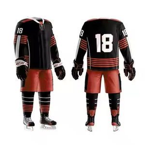 Ensemble d'uniformes de hockey sur glace personnalisable, respirant et durable avec nom d'équipe personnalisé, impression par sublimation antibactérienne OEM - Product Image 4