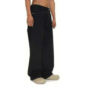 Rue élastique Jeans hommes Denim Cargo pantalon lavage couleur unie Multi poches décontracté taille moyenne pantalon Slim Fit usage quotidien Joggers - Product Image 2