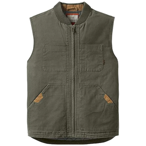 เสื้อกั๊กยีนส์สีเขียวสไตล์วินเทจลำลองสำหรับผู้ชาย คอปกกลม แขนกุด ระบายอากาศได้ดี - Product Image 1