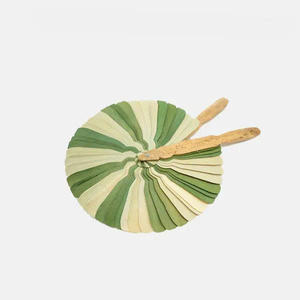 Éventail en feuilles de palmier fait à la main, éventail pliant en feuilles de palmier pour décoration de mariage, souvenir traditionnel du Vietnam, logo privé pris en charge - Product Image 1