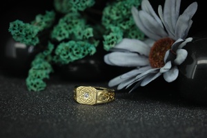 Moissanite Round Brilliant Cut <b>Vintage</b> Engagement <b>Ring</b> 925 Sterling Silver Yellow <b>Gold</b> Plated Wedding <b>Ring</b> by Phoenix Enterprise - Product Image 5