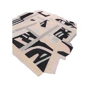 พรมเช็คเกอร์ส์ ไอวอรี่ แฟลตวีฟส์ วูล วิสโคส รูปทรงสี่เหลี่ยมผืนผ้า รุ่นคลาสสิค ADWV-13082 พรมห้องนั่งเล่น ลายแบบนามธรรม สำหรับบ้านและทางเดิน - Product Image 2