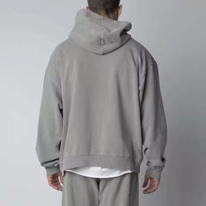 Manufacturer Unisex <b>Hoodie</b> Sweatshirt Side Hidden Pockets No <b>String</b> 450gsm French Terry Boxy <b>Hoodie</b> Side Hidden Pocket - Product Image 2