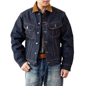 แจ็กเก็ตยีนส์กันน้ำสำหรับผู้ชายเสื้อแจ็กเก็ตขนสัตว์ผ้าฝ้าย100% ปรับแต่งได้จากโรงงานขายส่ง - Product Image 3