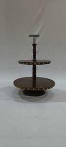 Two-Tier Wood Cake Stand Double Decker for Anniversary Birthday Party Wedding Cakes <b>Desserts</b> Buffet Server Plate Stands - Product Image 4