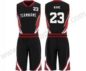 Sublimación completa Reversible Color Granate Logotipo personalizado Transpirable Tallas grandes Secado rápido 100% Poliéster Conjunto de camiseta de baloncesto para hombre - Product Image 3