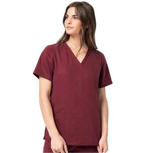 Ensemble de blouses médicales pour femmes, col en V, manches courtes, uniforme d'infirmière, vêtements de travail hospitaliers, haut et pantalon chirurgicaux, polyester/spandex tissé - Product Image 3