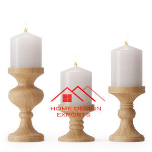 Décoration d'intérieur, accessoires en bois, porte-bougie en bois pur pour la maison, l'hôtel et les restaurants - Product Image 1