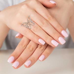 แหวนเพชรสำหรับปลูกในห้องปฏิบัติการผีเสื้อสวยงามสวยงามแหวนดีไซน์14K 18K แข็งโรสเหลืองทองคำขาว-DS0560 - Product Image 5