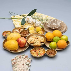 Haute qualité 9 bols plat en grappe vaisselle finie en or biscuits aux fruits secs bol de service bols en métal à compartiments multiples - Product Image 6