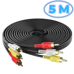 5 Meters RCA Audio Video <b>Cable</b> Male Male Pure Copper Conductor PVC Jacket Braid AUX Projector <b>Microphone</b> Guitar Car Speaker HDTV - Product Image 4