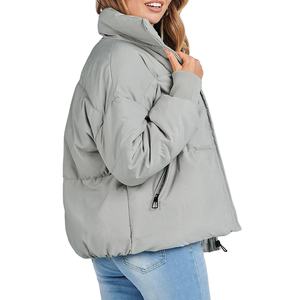 La chaqueta acolchada elegante para mujer más vendida, chaqueta de lona de invierno ligera con diseño tejido de alta calidad - Product Image 3