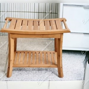 Tabouret de Spa en bois de bambou de haute qualité Console d'incrustation d'os de salle de bain imperméable antidérapante durable pour salon et douche - Product Image 2