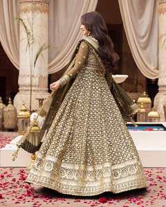 ผ้า lehnga choli สำหรับเจ้าสาวงานปักหลากสีสำหรับงานแต่งงานงานปาร์ตี้ออกแบบ0190สำหรับผู้หญิงขายส่ง - Product Image 5
