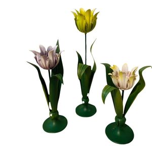 Candelabro Floral de Metal Forjado a Mano, Decorativo, con Múltiples Cabezas, Estilo Nórdico Creativo, Adorno de Mesa - Product Image 2