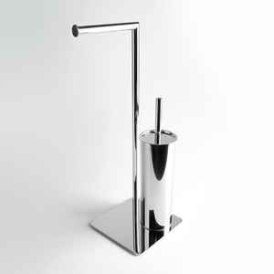 Koricini Chrome-Plated Steel <b>Toilet</b> Brush and Paper Holder Premium Bathroom <b>Accessory</b> Made in Italy - Product Image 3