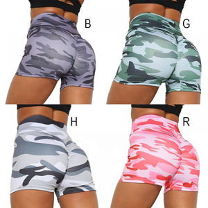 กางเกงขาสั้นเอวสูงแบบปรับแต่งได้สำหรับผู้หญิงกางเกงรัดหน้าท้องระบายอากาศได้ดีมีลายมัดย้อมสี - Product Image 5