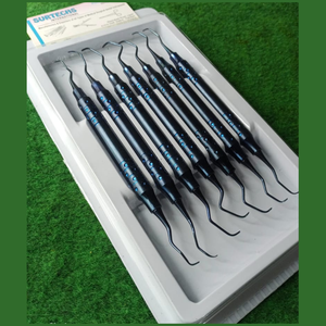 Lot de 7 Curettes Dentaires Surtechs Gracey Bleues Revêtues, Instruments Chirurgicaux Manuels Certifiés CE, Vente en Gros - Product Image 2