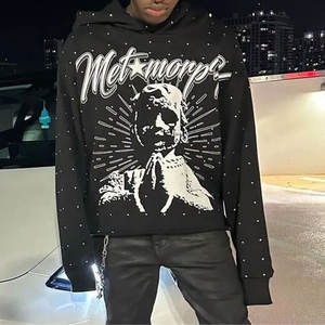 Trend Setter Style with Rhinestone Hoodie Ice-Cool Style Declaración Cotton Blended Rhinestone Hoodie - Product Image 4