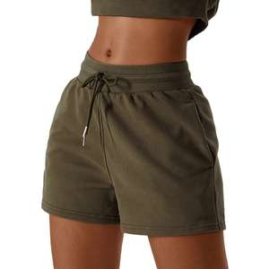 Pantalones cortos deportivos de algodón sueltos con cordón para correr cómodos con cintura elástica para mujeres y niñas - Product Image 5