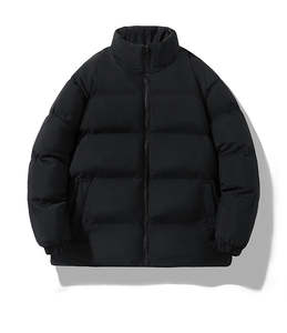 Chaqueta acolchada de algodón grueso para hombre y mujer, chaqueta acolchada de algodón con cuello levantado, tendencia de invierno de calle alta, marca teñida lisa de talla grande - Product Image 3