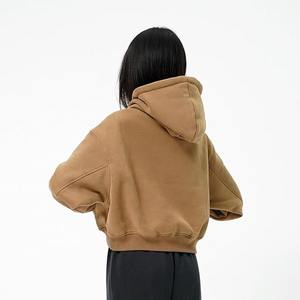 เสื้อครอปมีฮู้ดสำหรับผู้หญิงผ้าฝ้ายเทอร์รี่มีฮู้ดปรับแต่งได้เสื้อผ้าแนวสตรีทพลัสไซส์ - Product Image 4