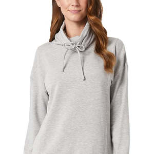 Felpa Invernale da Donna 32 Degrees con Collo Alto, Grigio Chiaro, Tessuto in Seta Lavorato a Maglia, Logo Ricamato con Stampa 3D - Product Image 2