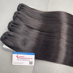 Trame de machine de couleur noire naturelle droite d'os vietnamien extension de cheveux humains couleur noire naturelle 16 pouces - Product Image 3