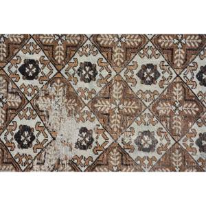 พรมเตอร์แบบตุรกีโบราณสีเบจสีน้ำตาล2,9x5,2ฟุตพรมทางเดินข้างเตียงขนกระต่ายเทียมดีไซน์แบบเย็บติด - Product Image 5