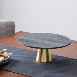 2 Tier Stone Marble Decoration Home Gift <b>White</b> Round Food Chocolate <b>Cake</b> Dissert Marble Tiered Serving Tray Metal Base - Product Image 6