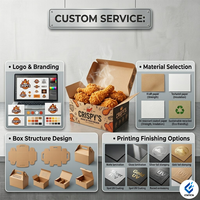 Boîtes d'emballage jetables pour la livraison de nourriture à emporter, en kraft, avec logo personnalisé, pour restaurants