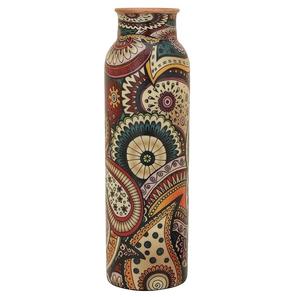 Bouteille en cuivre pur imprimé de haute qualité avec couvercle inspiré de l'Ayurveda 1 litre cadeaux occasionnels pour anniversaire anniversaire de noël - Product Image 2