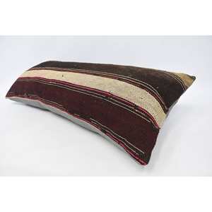หมอนอิงลายทางสไตล์โบฮีเมียนวินเทจ ทำจากขนสัตว์ ขนาด 16x36 นิ้ว สีน้ำตาล หรูหรา ทออย่างดี เป็นมิตรกับสิ่งแวดล้อม ไม่ลื่น ถอดซักได้ ใช้ตกแต่ง - Product Image 5