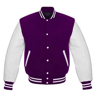 Custom Fashion Leather Sleeve Embroidered College Letterman Varsity <b>Jacket</b> <b>Baseball</b> <b>Bomber</b> <b>Jacket</b> For Men Collarless Customized - Product Image 6