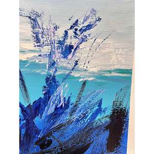 Dipinto a mano 100% astratto paesaggio di montagna di neve moderna 36in X 24in dipinti ad olio su tela arte della parete con stampa fatta a mano - Product Image 2