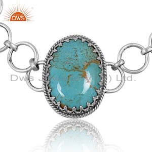 DWS Joyería Pulsera de plata esterlina oxidada con Kingman Turquesa 925 Pulsera de plata esterlina Proveedor de fabricación - Product Image 2